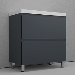 Style Line Тумба под раковину Манхэттен 80 Plus эмаль графит матовая – фотография-3